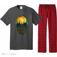Halloween Spooky Full Moon Castle Skull Pajama Set thumb 0