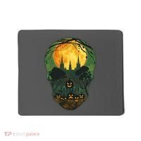 Halloween Spooky Full Moon Castle Skull Mousepad thumb 0