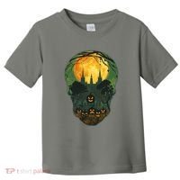 Halloween Spooky Full Moon Castle Skull Toddler T-Shirt thumb 0