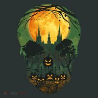 Halloween Spooky Full Moon Castle Skull Toddler T-Shirt thumb 4