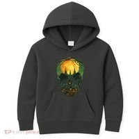 Halloween Spooky Full Moon Castle Skull Kids Hoodie thumb 0