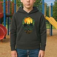 Halloween Spooky Full Moon Castle Skull Kids Hoodie thumb 2