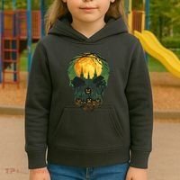 Halloween Spooky Full Moon Castle Skull Kids Hoodie thumb 3