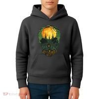 Halloween Spooky Full Moon Castle Skull Kids Hoodie thumb 4