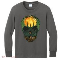 Halloween Spooky Full Moon Castle Skull Kids Long Sleeve Shirt thumb 0