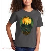 Halloween Spooky Full Moon Castle Skull Kids T-Shirt thumb 2