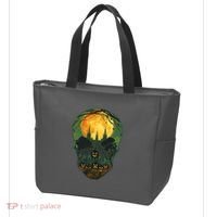 Halloween Spooky Full Moon Castle Skull Tote Bag thumb 3