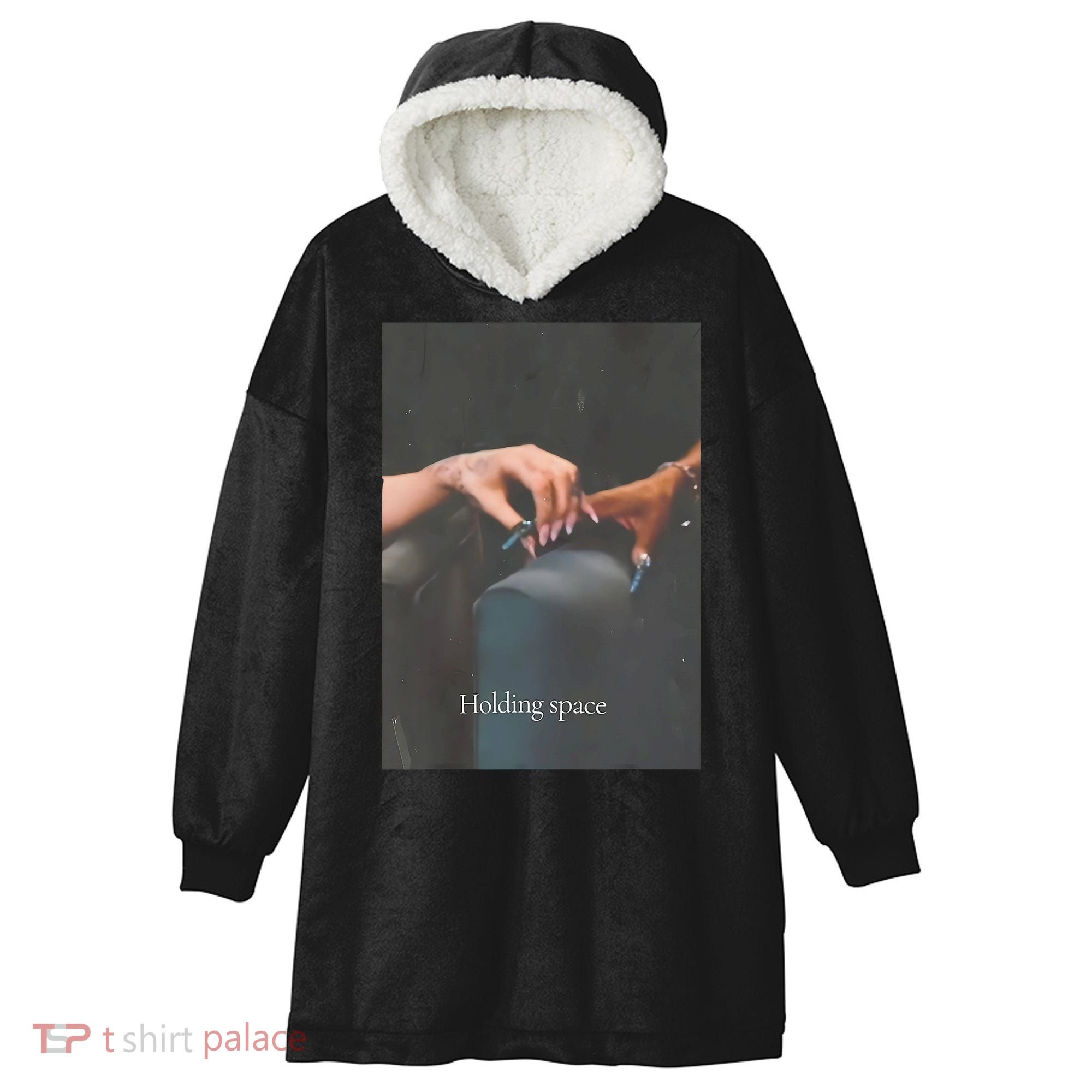 Holding Space For The Lyrics Of Defying Hooded Wearable Blanket