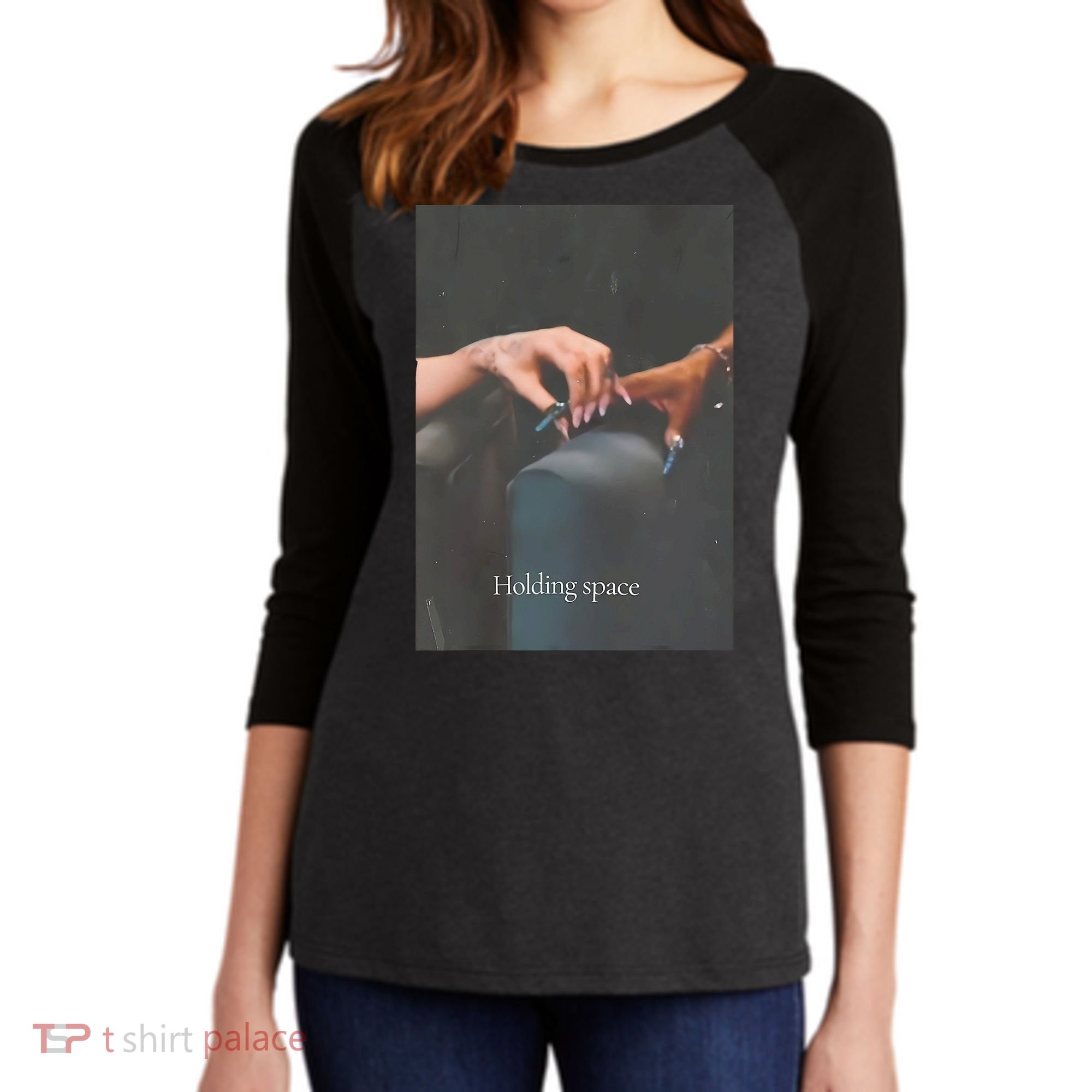 Holding Space For The Lyrics Of Defying Women's Tri-Blend 3/4-Sleeve Raglan Shirt