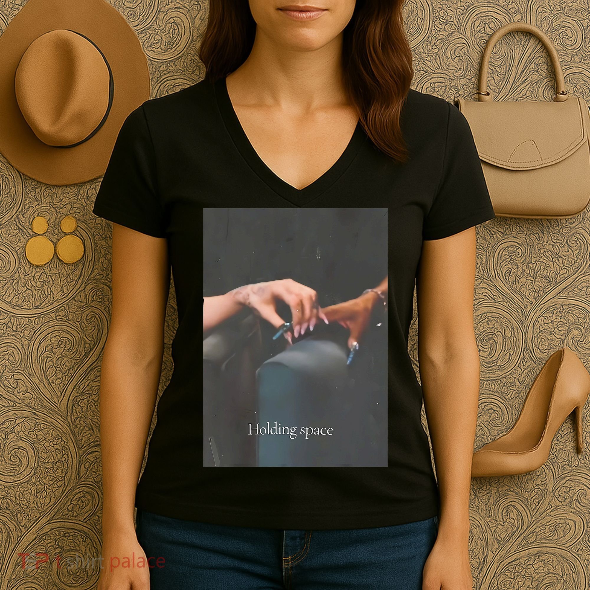 Holding Space For The Lyrics Of Defying Women's V-Neck T-Shirt
