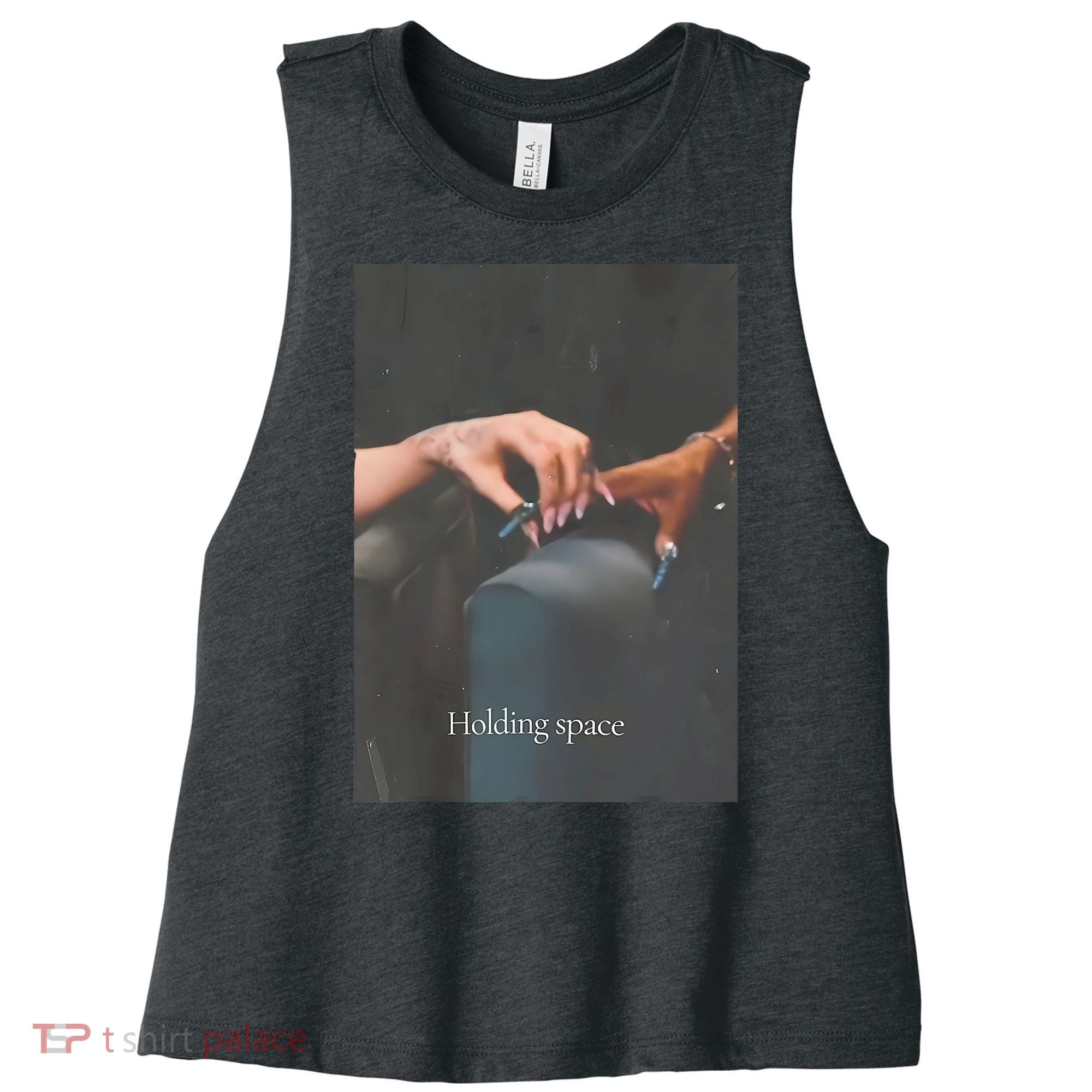 Holding Space For The Lyrics Of Defying Women's Racerback Cropped Tank