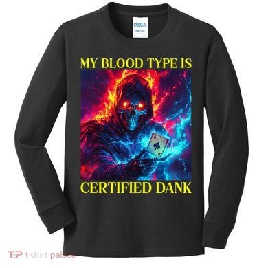 Hard Skeleton Funny Oddly Specific Dank Meme Kids Long Sleeve Shirt
