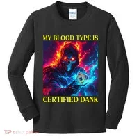 Hard Skeleton Funny Oddly Specific Dank Meme Kids Long Sleeve Shirt thumb 0