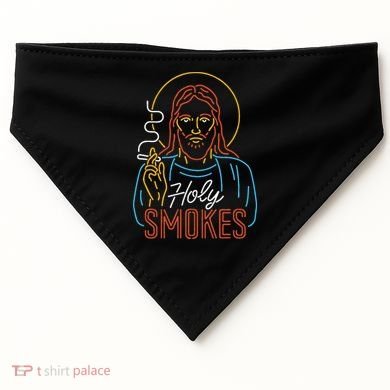 Holy Smokes Funny Jesus USA-Made Doggie Bandana