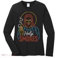 Holy Smokes Funny Jesus Women's Long Sleeve Shirt thumb 0