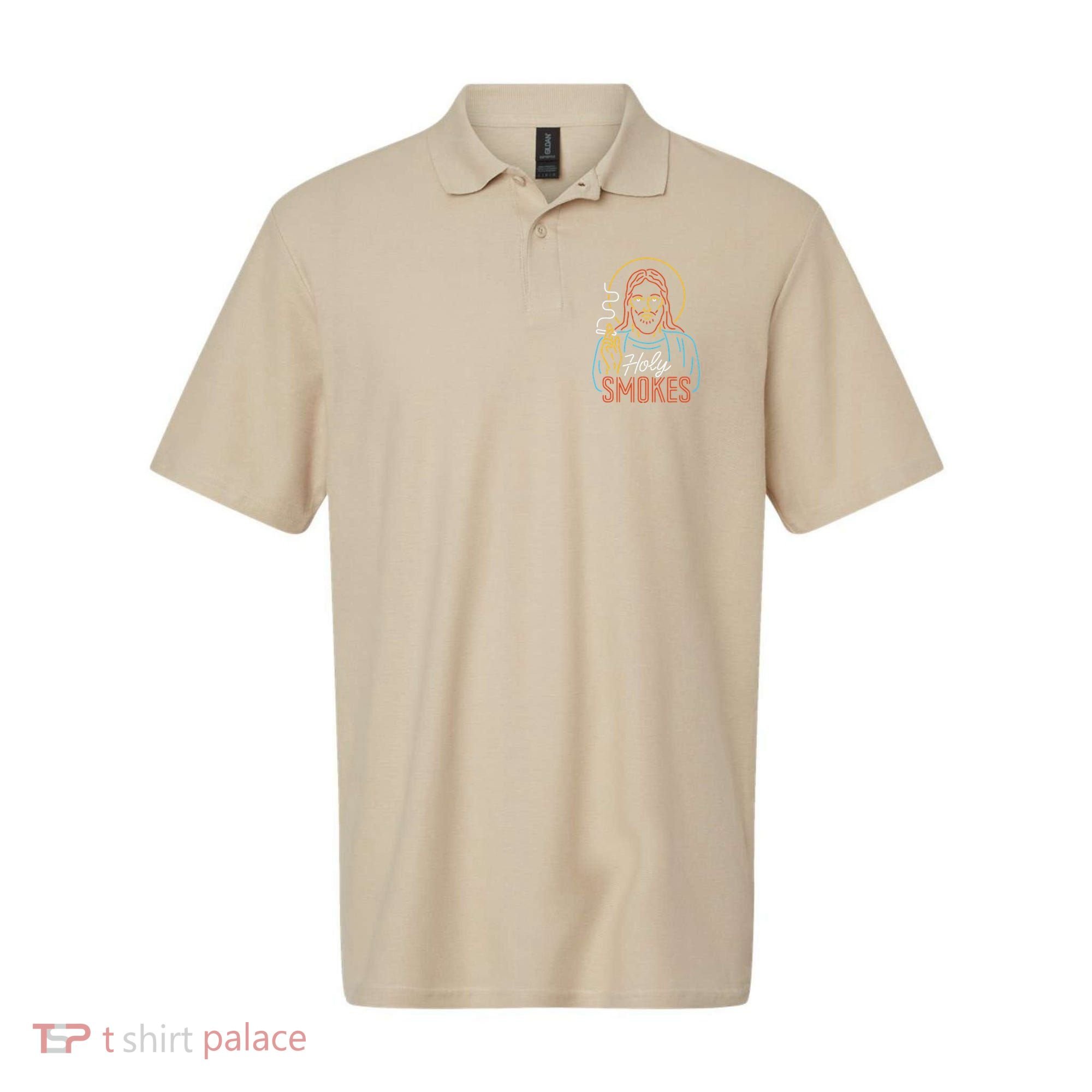 Holy Smokes Funny Jesus Polo