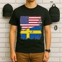 Half Swedish Flag Vintage Sweden Usa Gift T-Shirt thumb 6