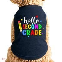 Hello Second Grade Welcome Back to School Teacher Doggie Tank thumb 0