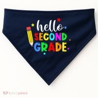 Hello Second Grade Welcome Back to School Teacher USA-Made Doggie Bandana thumb 0