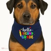 Hello Second Grade Welcome Back to School Teacher USA-Made Doggie Bandana thumb 1