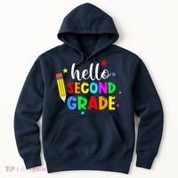 Hello Second Grade Welcome Back to School Teacher Hoodie thumb 0