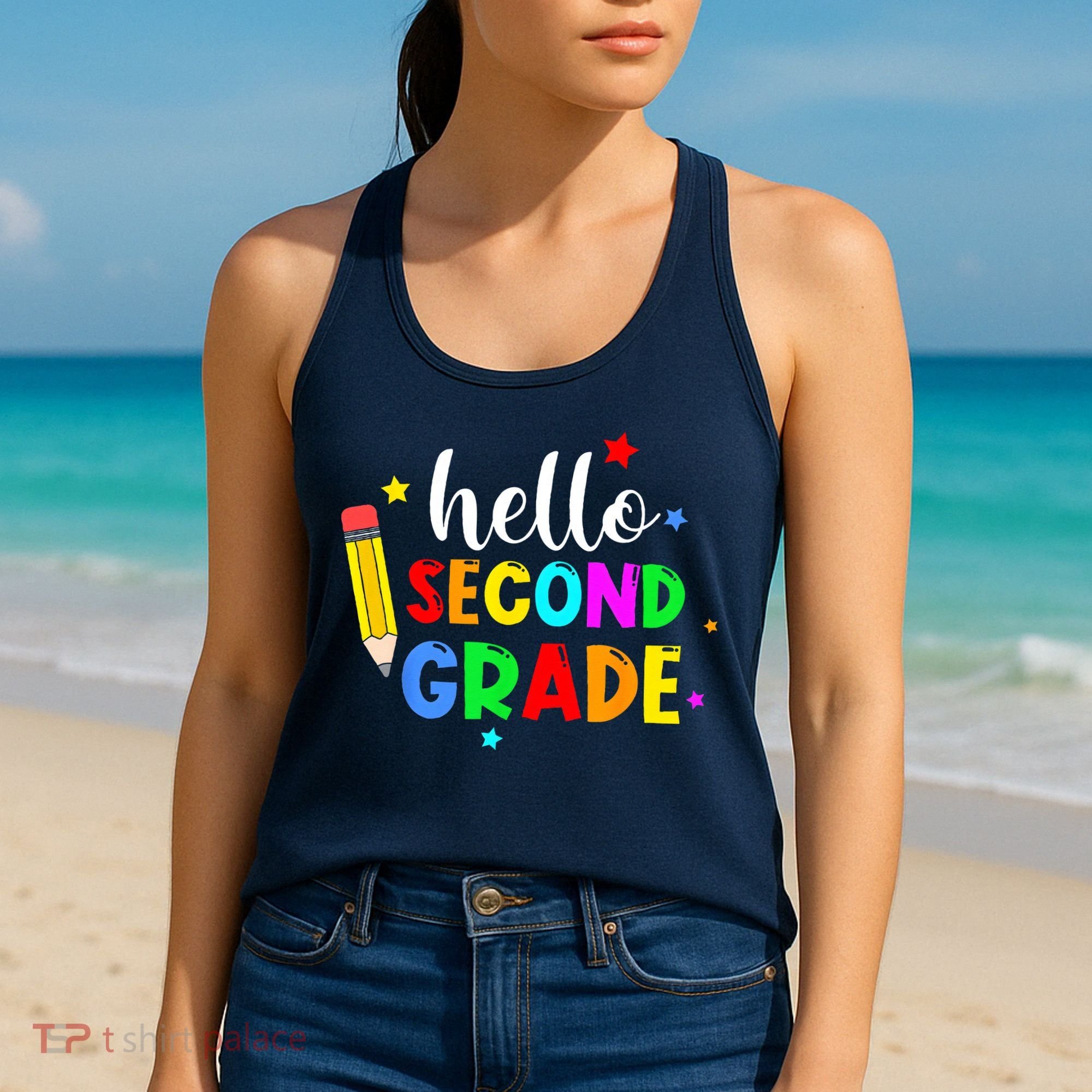Hello Second Grade Welcome Back to School Teacher Women's Tank Top