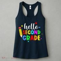 Hello Second Grade Welcome Back to School Teacher Women's Tank Top thumb 3