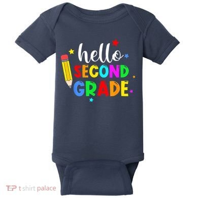 Hello Second Grade Welcome Back to School Teacher Baby Bodysuit