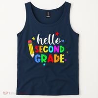 Hello Second Grade Welcome Back to School Teacher Tank Top thumb 2