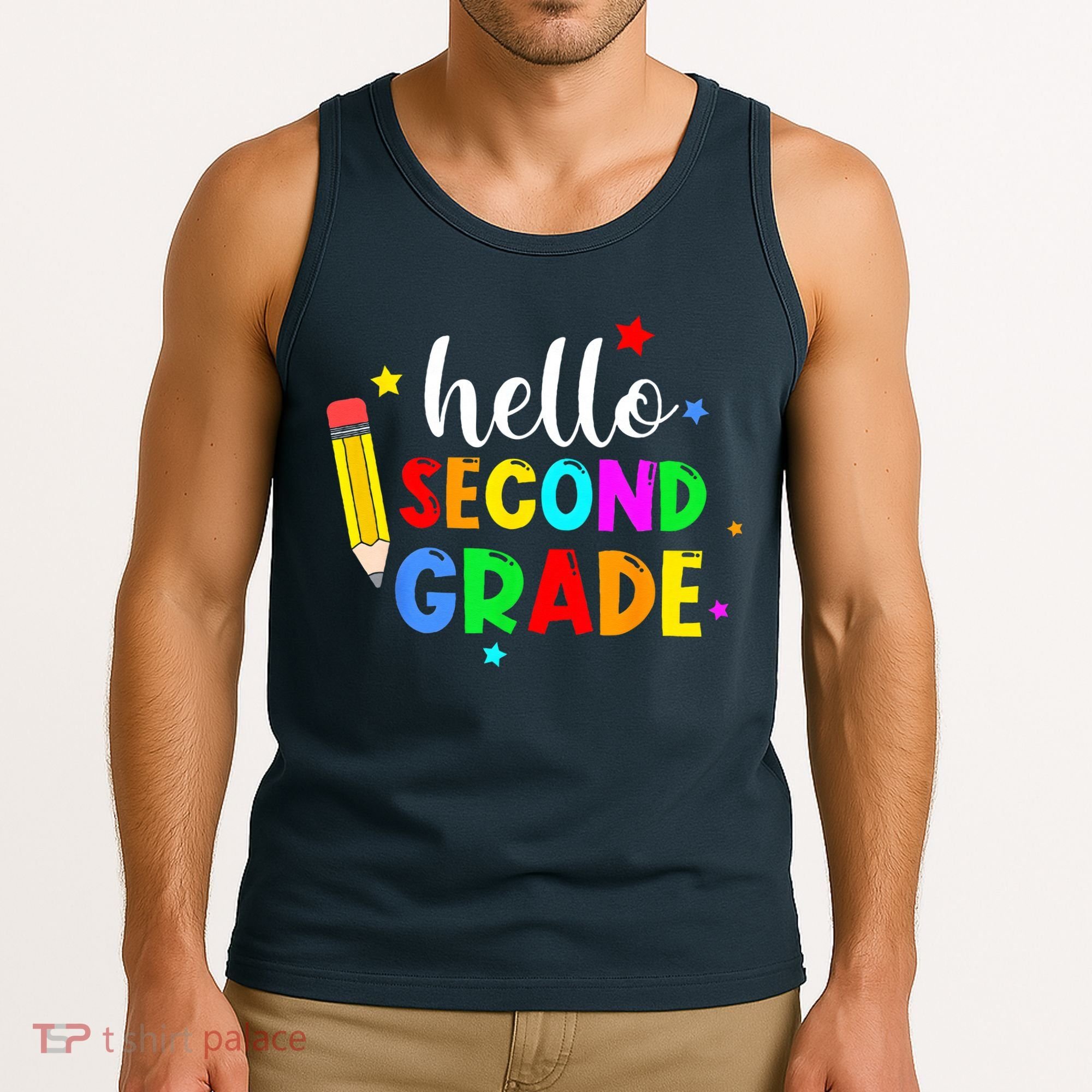 Hello Second Grade Welcome Back to School Teacher Tank Top