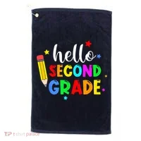 Hello Second Grade Welcome Back to School Teacher Golf Towel thumb 0