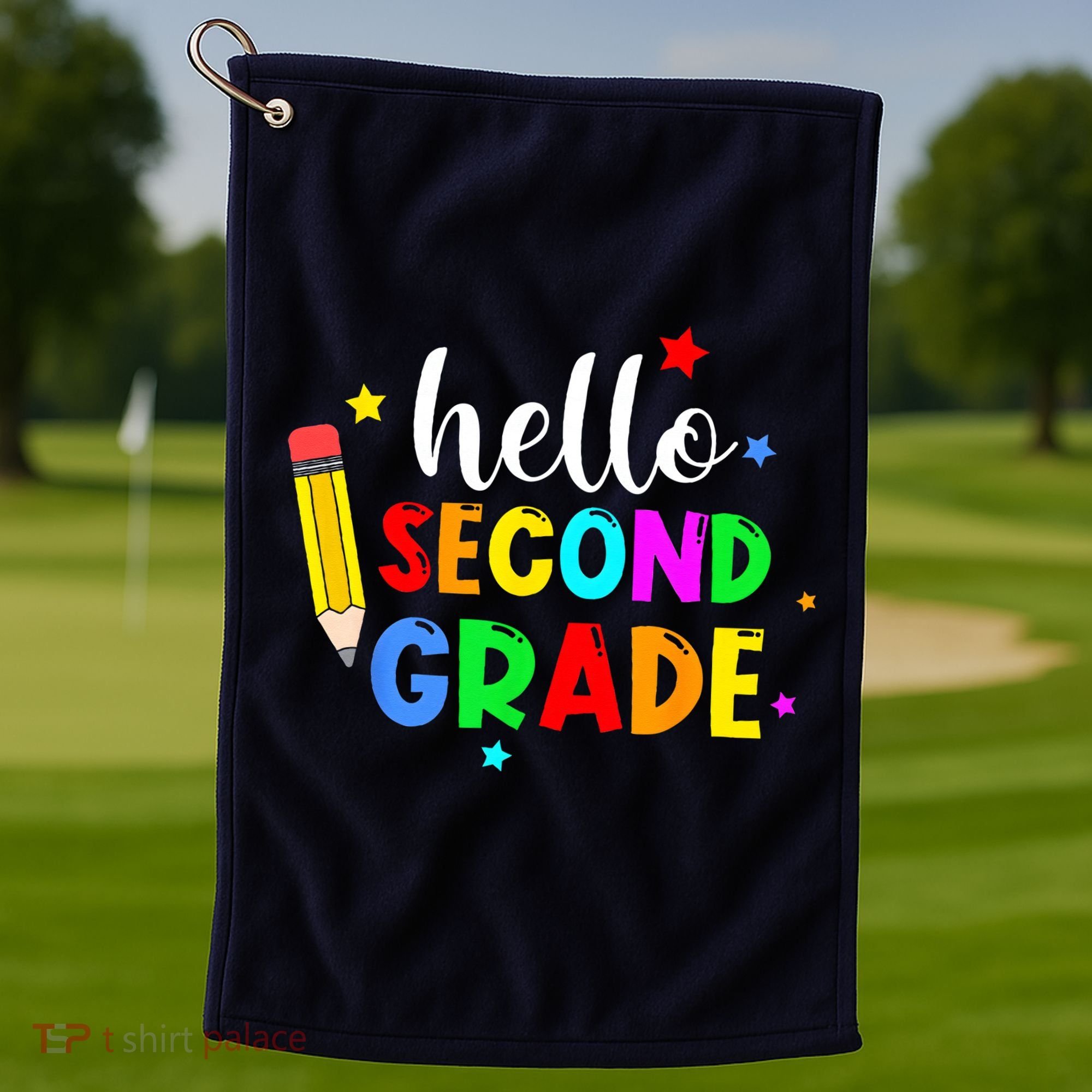 Hello Second Grade Welcome Back to School Teacher Golf Towel
