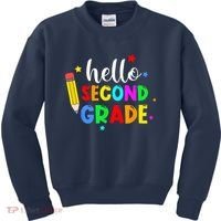Hello Second Grade Welcome Back to School Teacher Kids Sweatshirt thumb 0