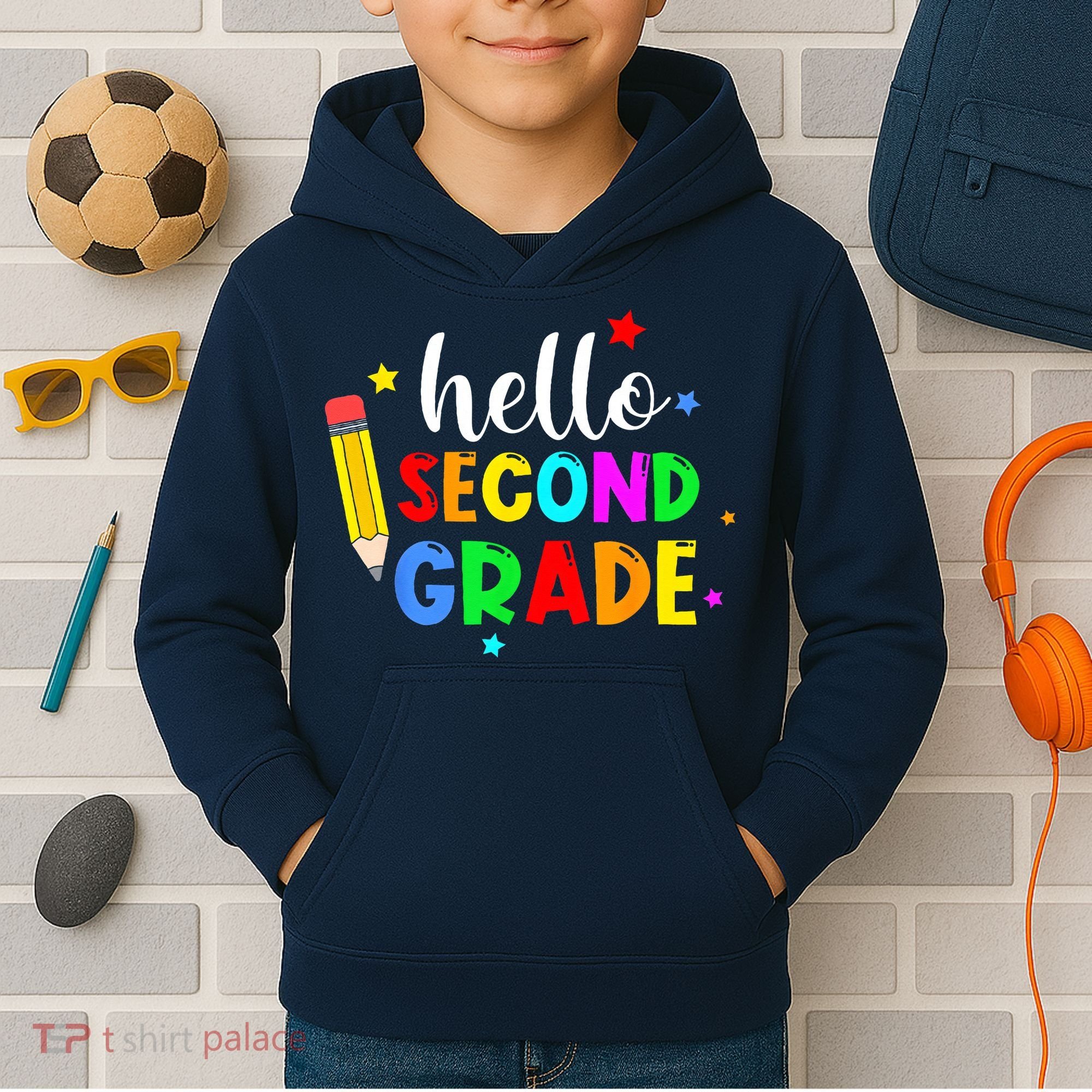 Hello Second Grade Welcome Back to School Teacher Kids Hoodie