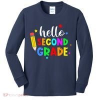 Hello Second Grade Welcome Back to School Teacher Kids Long Sleeve Shirt thumb 0