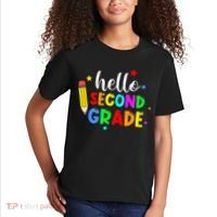 Hello Second Grade Welcome Back to School Teacher Kids T-Shirt thumb 2