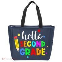 Hello Second Grade Welcome Back to School Teacher Tote Bag thumb 0