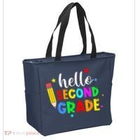Hello Second Grade Welcome Back to School Teacher Tote Bag thumb 2