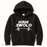 Han Swolo Gym Weightlifting Kids Hoodie thumb 0