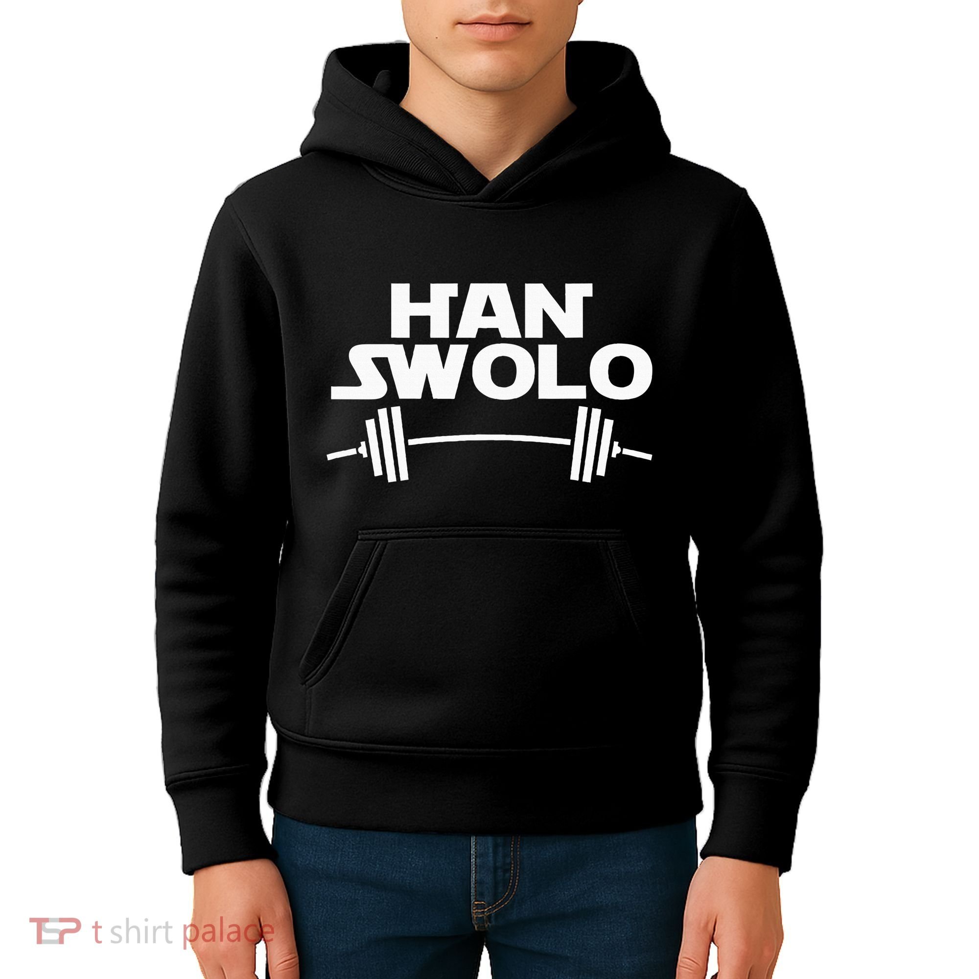 Han Swolo Gym Weightlifting Kids Hoodie
