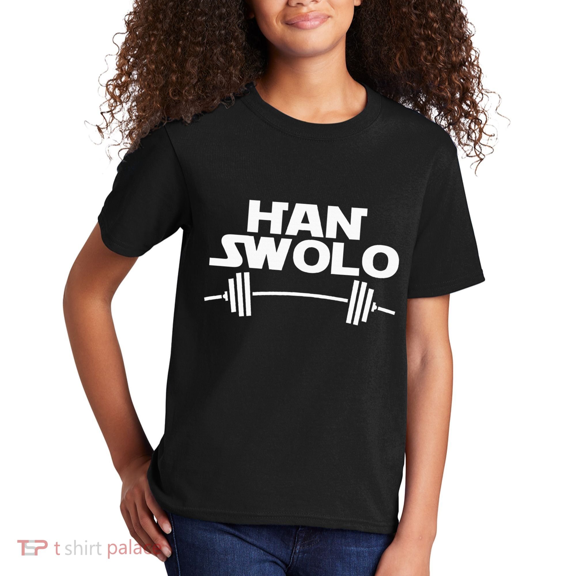Han Swolo Gym Weightlifting Kids T-Shirt