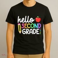 Hello Second Grade Team 2nd Grade Back To School Teacher T-Shirt thumb 3