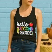 Hello Second Grade Team 2nd Grade Back To School Teacher Women's Tank Top thumb 2