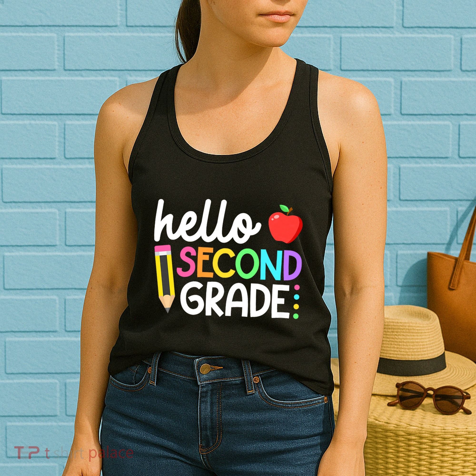 Hello Second Grade Team 2nd Grade Back To School Teacher Women's Tank Top