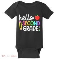 Hello Second Grade Team 2nd Grade Back To School Teacher Baby Bodysuit thumb 0