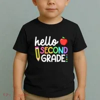 Hello Second Grade Team 2nd Grade Back To School Teacher Toddler T-Shirt thumb 2