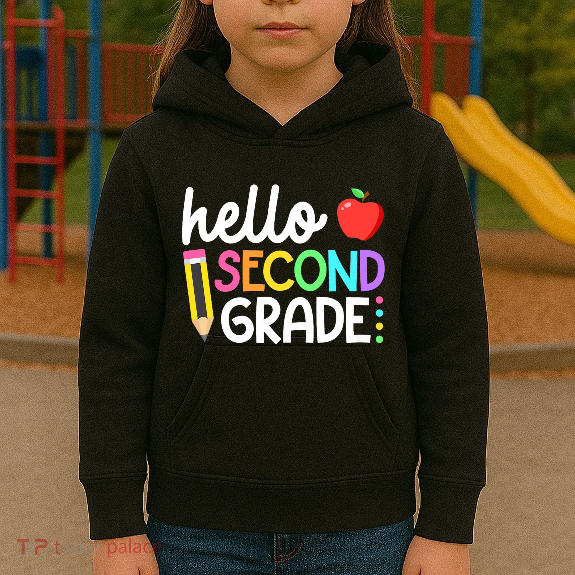 Hello Second Grade Team 2nd Grade Back To School Teacher Kids Hoodie