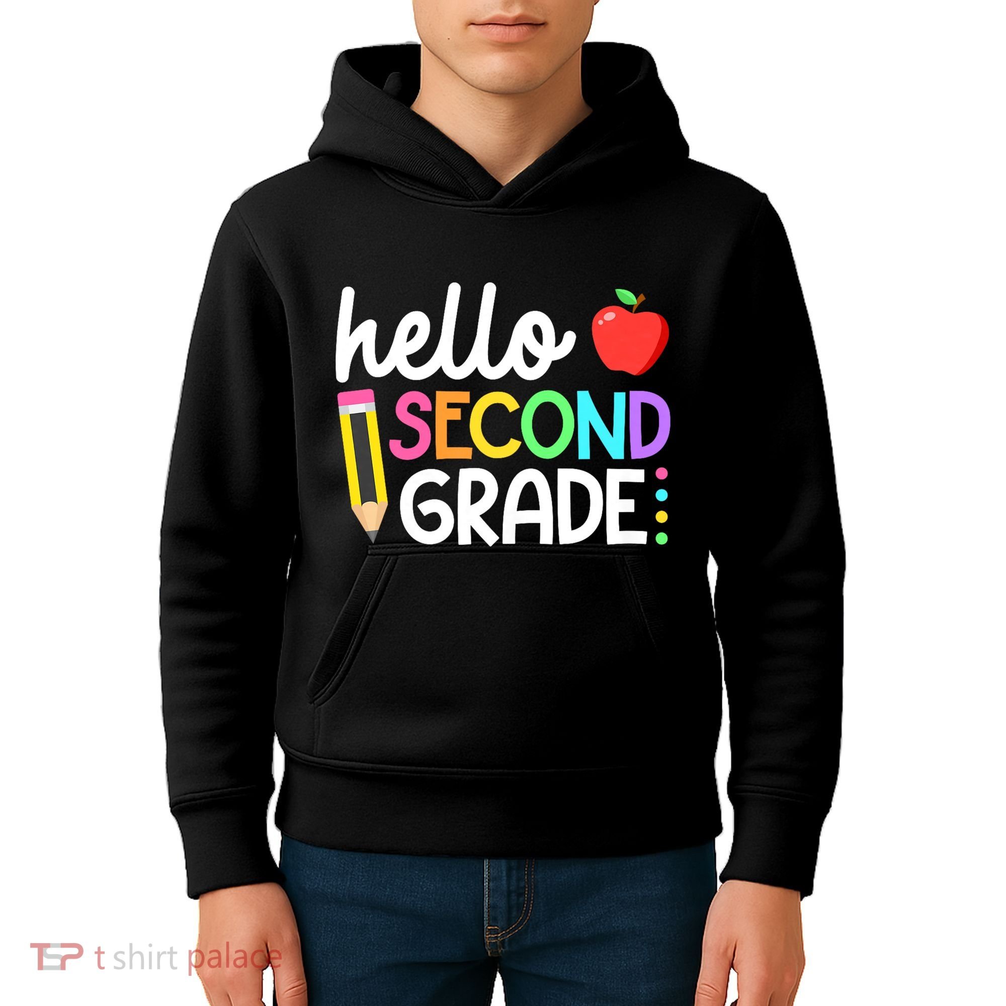 Hello Second Grade Team 2nd Grade Back To School Teacher Kids Hoodie