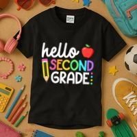 Hello Second Grade Team 2nd Grade Back To School Teacher Kids T-Shirt thumb 3