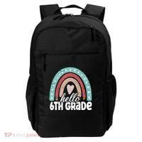 Hello Sixth Grade Back To School 6Th Grade Teacher Rainbow Cute Gift Backpack thumb 0